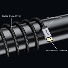 DisplayPort Cable - UNITEK C1626GY 1.5M HBR3 360Hz Black / Gray DisplayPort Cable - UNITEK C1626GY 1.5M HBR3 360Hz Black / Gray