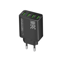 Power Charger - Esperanza EZC107K 36W Quick Charge 3.0 Black Power Charger - Esperanza EZC107K 36W Quick Charge 3.0 Black