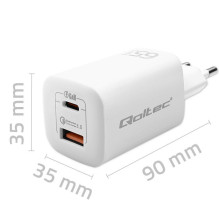 Nešiojamo kompiuterio pakrovėjas - Qoltec 50765 65W USB PD 3.0 Greitas Pakrovėjas Baltas Nešiojamo kompiuterio pakrovėjas - Qoltec 50765 65W USB PD 3.0 Greitas Pakrovėjas Baltas