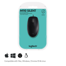 Computer Mouse - Logitech B110 Silent 1000 DPI