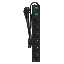 Extension Cord - Ever Optima 1.5 M Black 6 AC Outlets Extension Cord - Ever Optima 1.5 M Black 6 AC Outlets