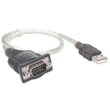 USB Adapter - Manhattan PL-2303RA 45cm Male to Male Black / Silver USB Adapter - Manhattan PL-2303RA 45cm Male to Male Black / Silver