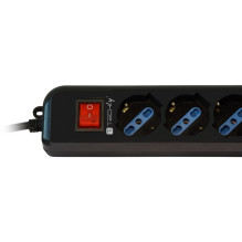 Extension Cord - Techly IUPS-PCP-6V 6 Outlets VDE Plug Black Extension Cord - Techly IUPS-PCP-6V 6 Outlets VDE Plug Black