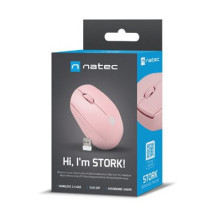 Computer Mouse - NATEC STORK Wireless Optical 1600 DPI USB Type-A Ambidextrous Pink