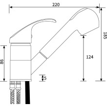 Kitchen Faucet - PYRAMIS FIDO With Pull-out Sprayer Vanilla Color