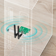 Tinklo Plokštė - TP-LINK TL-WN881ND PCI-Express WLAN Adapter 300Mbit / s Tinklo Plokštė - TP-LINK TL-WN881ND PCI-Express WLAN Adapter 300Mbit / s