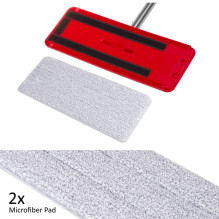 Floor Cleaning Set - Flat Mop With Bucket, Telescopic Wand and 2 x Microfiber Pads, XXL Rotating Head