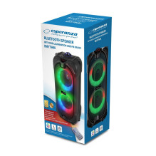 Bluetooth Garsiakalbis - Esperanza EP157 10W FM LED RGB Juodas Bluetooth Garsiakalbis - Esperanza EP157 10W FM LED RGB Juodas