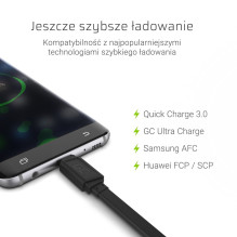USB Cable - Green Cell KABGC03 0.25 m Black USB A to USB C