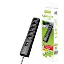 Ilgiklis - Ever Classic 3m Juodas 5 AC Lizdai 250V Ilgiklis - Ever Classic 3m Juodas 5 AC Lizdai 250V