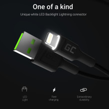 USB Cable - Green Cell KABGC12 2m Lightning Black USB Cable - Green Cell KABGC12 2m Lightning Black