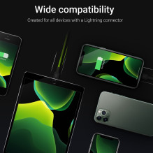 USB Kabelis - Green Cell KABGC12 2m Lightning Juodas USB Kabelis - Green Cell KABGC12 2m Lightning Juodas