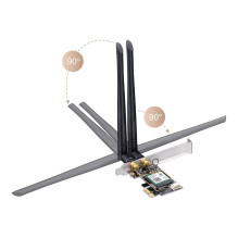 Network Card - Cudy WE3000 Wi-Fi 6E PCI-E Adapter 2400 Mbit/s Tri-Band Bluetooth 5.2 Network Card - Cudy WE3000 Wi-Fi 6E PCI-E Adapter 2400 Mbit/s Tri-Band Bluetooth 5.2