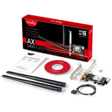 Tinklo Plokštė - Cudy WE3000 Wi-Fi 6E PCI-E Adapteris 2400 Mbit / s Tri-Band Bluetooth 5.2