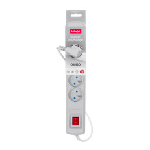 Extension Cord - Activejet 5 AC Outlets 1.5M Gray