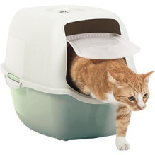 Cat Litter Box - Rotho Bailey Green/White