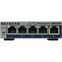 Network Switch - NETGEAR GS105E Managed L2 / L3 Gigabit Ethernet 5 Ports Network Switch - NETGEAR GS105E Managed L2 / L3 Gigabit Ethernet 5 Ports
