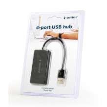 USB Hub - Gembird UHB-U2P4-04 4 Portų USB 2.0 Juodas USB Hub - Gembird UHB-U2P4-04 4 Portų USB 2.0 Juodas