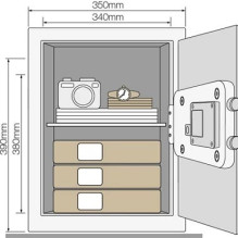 Seifas - Yale YSV / 390 / DB2 40L Plieninis Juodas Seifas - Yale YSV / 390 / DB2 40L Plieninis Juodas