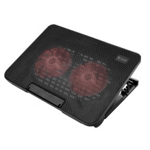 Nešiojamo kompiuterio aušintuvas - Savio COS-02 su 2 Ventiliatoriais, USB, Juodas, Raudonas Apšvietimas Nešiojamo kompiuterio aušintuvas - Savio COS-02 su 2 Ventiliatoriais, USB, Juodas, Raudonas Apšvietimas