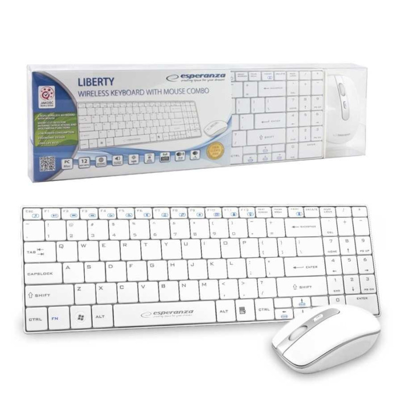 Wireless Keyboard - Esperanza EK122W QWERTY White
