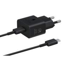 Pakrovėjas - Samsung EP-T2510 25W USB-C Sieninis Pakrovėjas + USB-C Laidas Juodas Pakrovėjas - Samsung EP-T2510 25W USB-C Sieninis Pakrovėjas + USB-C Laidas Juodas