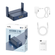 Belaidis Maršrutizatorius - Cudy AX3000 Gigabit Ethernet Wi-Fi 6 Mėlynas Belaidis Maršrutizatorius - Cudy AX3000 Gigabit Ethernet Wi-Fi 6 Mėlynas