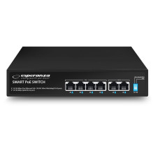 Network Equipment - Esperanza ENS105 6-Port PoE Switch 10 / 100 60W Black Network Equipment - Esperanza ENS105 6-Port PoE Switch 10 / 100 60W Black