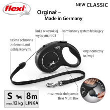 Automatic Leash - Flexi Classic 8m, Black