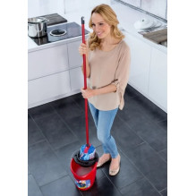 Floor Cleaning Mop - Vileda 3Action Velour XL Ergonomic Red / Blue