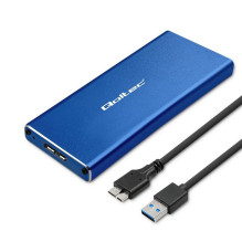 M.2 SSD Enclosure - Qoltec 51832 2TB SATA USB 3.0 Blue