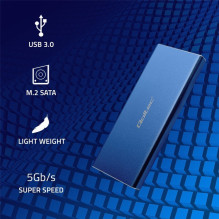 M.2 SSD Enclosure - Qoltec 51832 2TB SATA USB 3.0 Blue