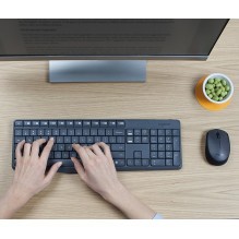 Computer Keyboard and Mouse - Logitech MK235 USB QWERTY, Gray Computer Keyboard and Mouse - Logitech MK235 USB QWERTY, Gray