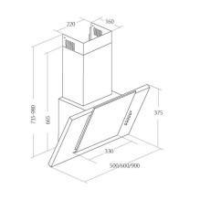 Hood - Akpo WK-4 Grand Eco 60 405 m³ / h Black