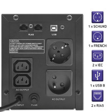 Uninterruptible Power Supply (UPS) - Qoltec 53770 1.5 kVA 900 W 2 AC Outputs