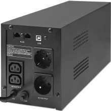 Uninterruptible Power Supply (UPS) - Qoltec 53770 1.5 kVA 900 W 2 AC Outputs