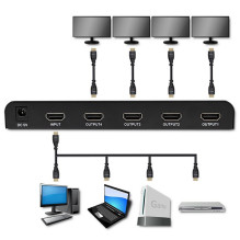 HDMI Skirstytuvas - Qoltec 51798 4K 4x HDMI Juodas