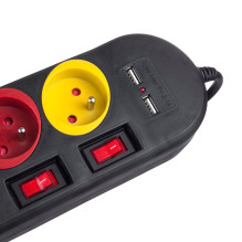 Extension Cord - Maclean MCE229B, 4 Sockets + 2xUSB, With Switches, 1.5 m Extension Cord - Maclean MCE229B, 4 Sockets + 2xUSB, With Switches, 1.5 m