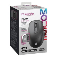 Wireless Mouse - Defender FEAM MM-296 RF Silent Black Wireless Mouse - Defender FEAM MM-296 RF Silent Black