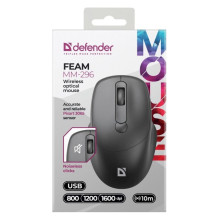 Wireless Mouse - Defender FEAM MM-296 RF Silent Black Wireless Mouse - Defender FEAM MM-296 RF Silent Black
