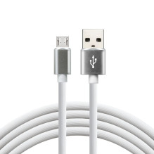 USB Cable - everActive CBS-1MW 1m Fast Charging 2.4A White Silicone