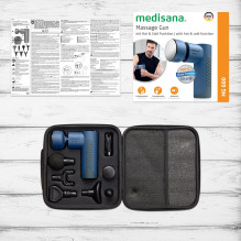 Masažuoklis - Medisana MG 600 6 Galvutės, Vibracinis, Šildymo Funkcija, Baterijos Gyvavimo Laikas 180 min Juodas, Mėlyna