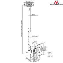 Ceiling TV Mount - Maclean MC-504A 23-42' 30kg Black