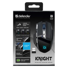 Wireless Mouse - Defender GM-885 Knight 3200 DPI 7 Buttons Rechargeable Black Wireless Mouse - Defender GM-885 Knight 3200 DPI 7 Buttons Rechargeable Black