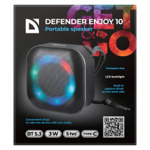 Speaker - DEFENDER ENJOY 10 3W Bluetooth 5.3 Black Speaker - DEFENDER ENJOY 10 3W Bluetooth 5.3 Black