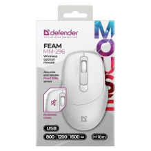 Wireless Mouse - MOUSE DEFENDER FEAM MM-296 RF SILENT WHITE