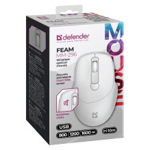 Wireless Mouse - MOUSE DEFENDER FEAM MM-296 RF SILENT WHITE