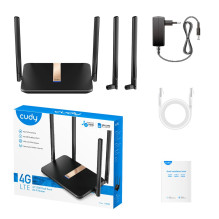 Wireless Router - Cudy LT500D Dual-Band 4G Fast Ethernet Black Wireless Router - Cudy LT500D Dual-Band 4G Fast Ethernet Black