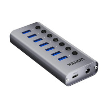 USB Hub - Unitek H1314A01-EU 7-Port USB-A 3.0 5 Gbps su USB-C, 4K@60Hz, SD Kortelių Skaitytuvas