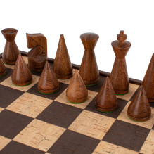 Manopoulos Cork Chess Board 40cm (Brown) With Modern Style Pieces